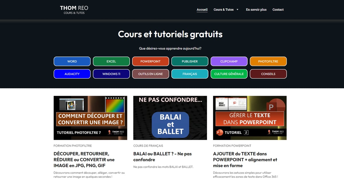 Tutoriels et cours gratuits microsoft excel thom reo cours et tutos