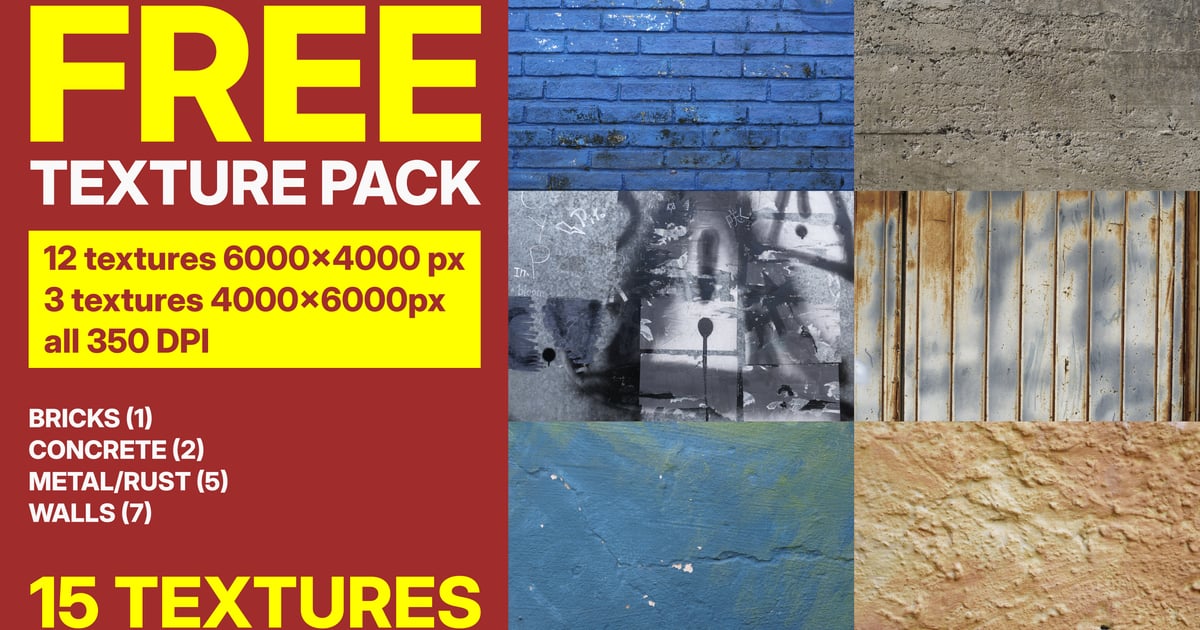 Free Texture Pack with 15 textures | Texture Attack