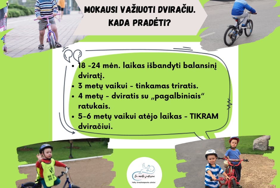 Mokausi važiuoti dviračiu. Kada pradėti? | Vaikų kineziterapeutės užrašai