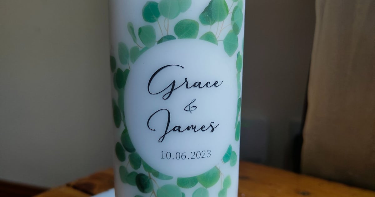 Personalised Wedding Candles - VG Designs IE | VG Designs IE