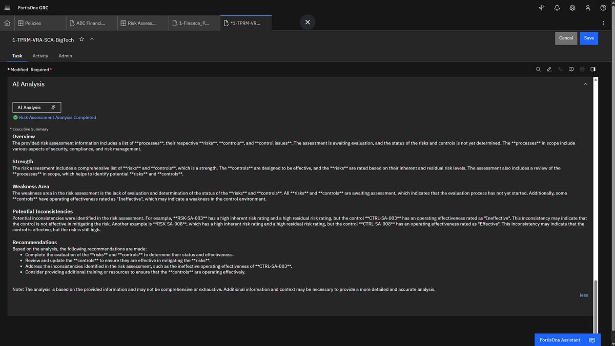 Executive-Level Risk Summarization and Visualization