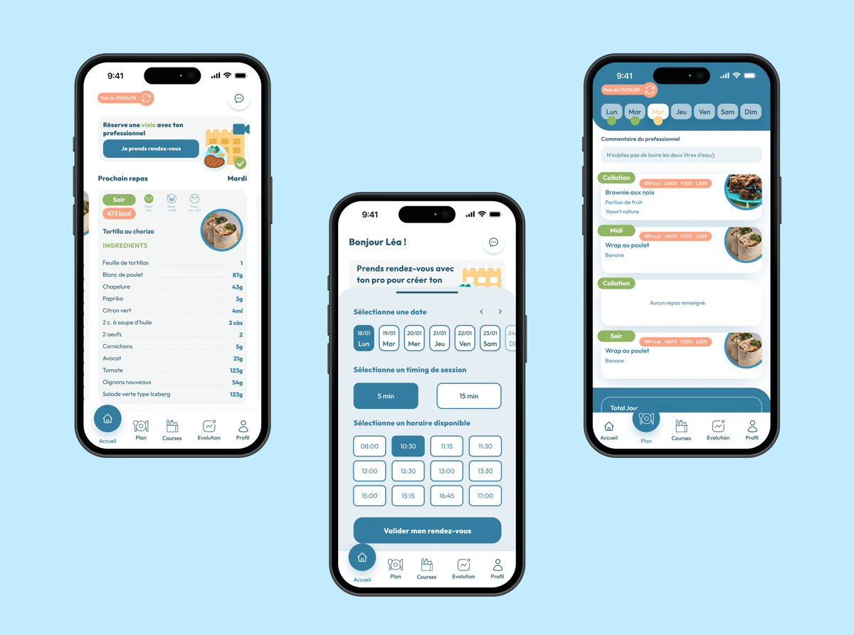 Application mmmSuivi — suivi nutritionnel quotidien