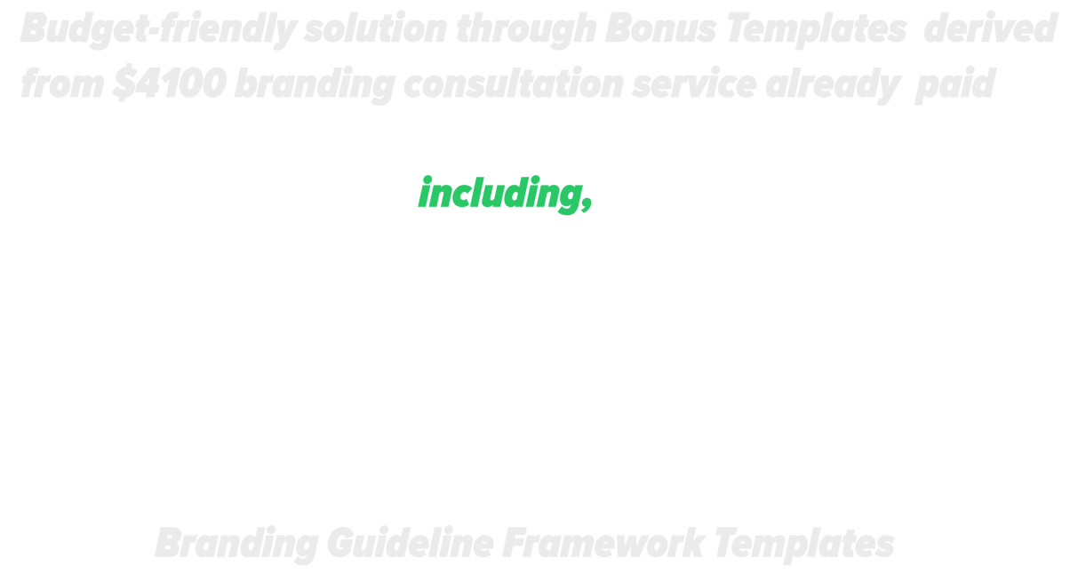 Budget-friendly solution through Bonus Templates derived from $4100 branding consultation service