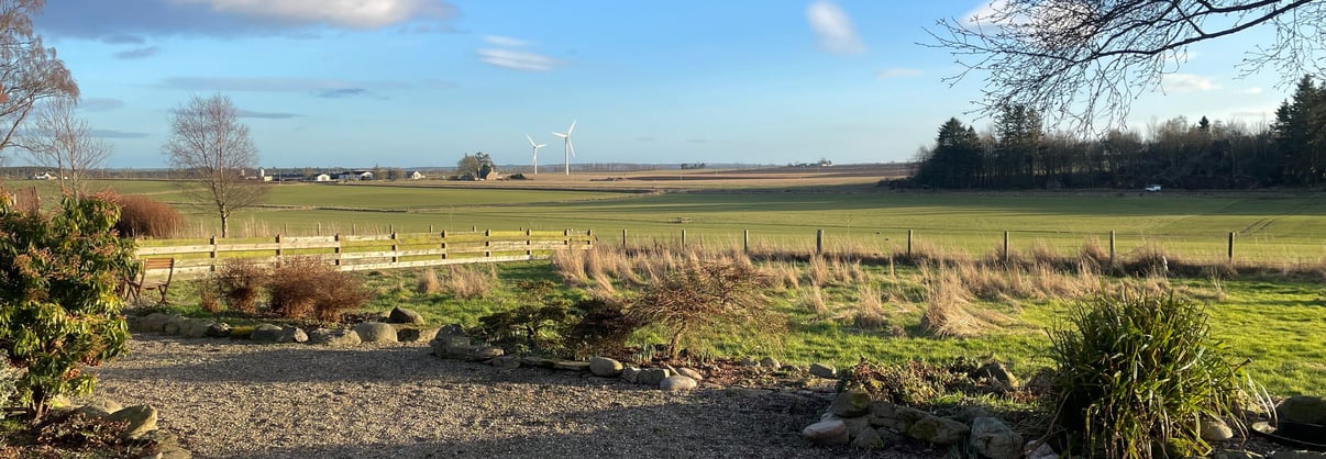 View across the fields from Redroofs