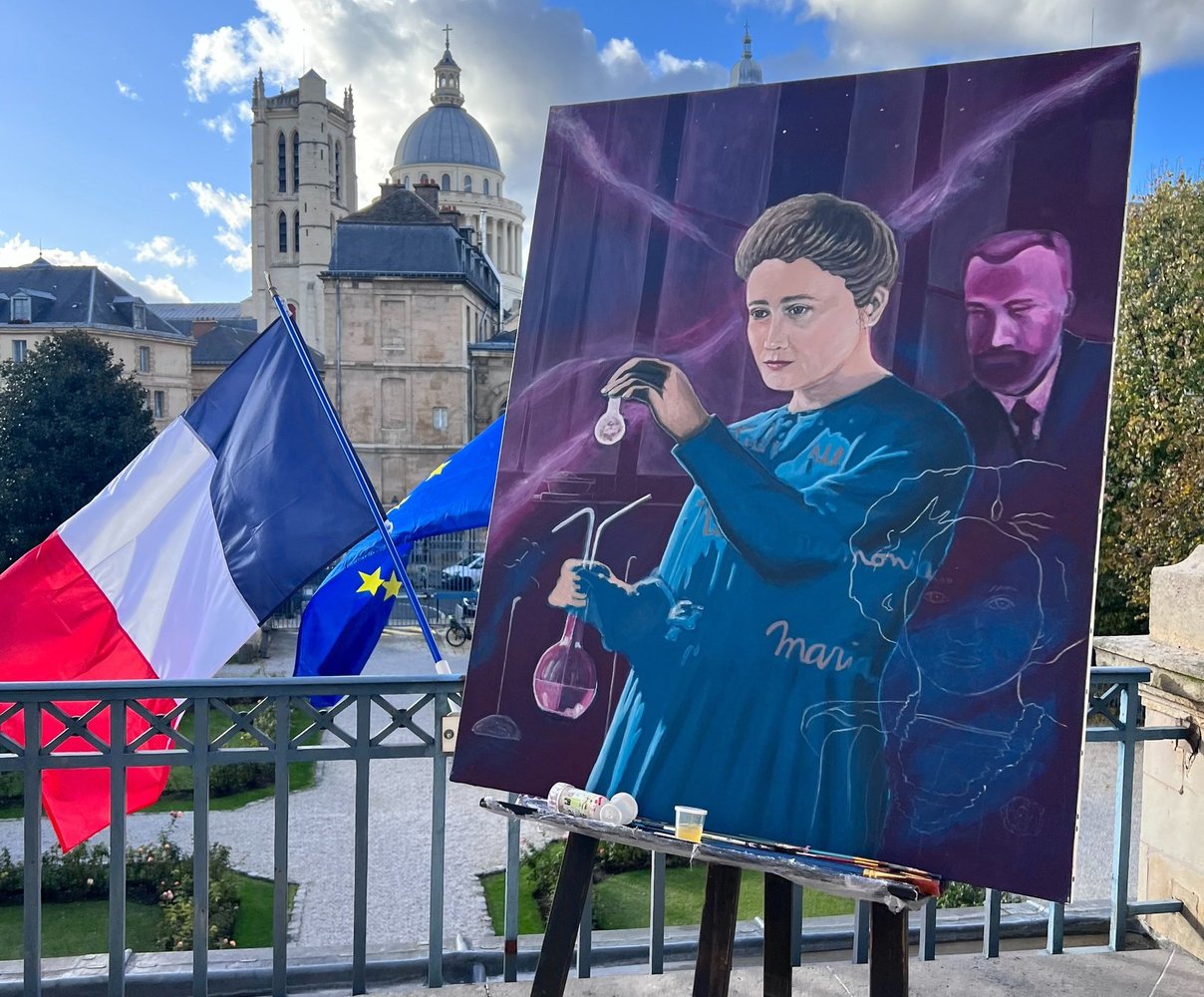 Portrait de Marie Curie peint par Sébastien BOUCARD