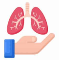 a hand holding a pair of lungs