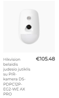 Hikvision belaidis judesio jutiklis su PIR- kamera ds-pdpc12p-eg2-we ax pro