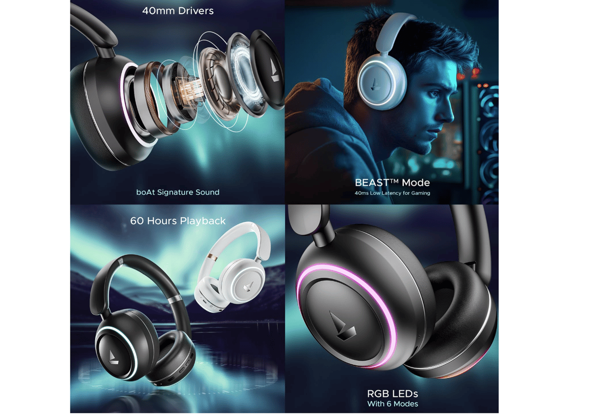 Boat Rockerz 480 bluetooth over ear headphone