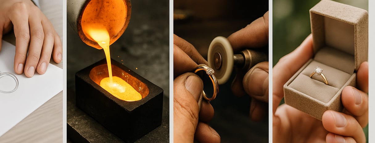 diseño fundición pulido oro