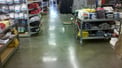 This floor was raw cement before we fixed it.  