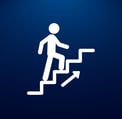 Ross Thompson Life Coach Logo - Person Climbing Steps Towards Their Goals.