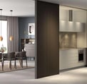 Soluciones para dividir ambientes con puertas de madera integradas en diseño contemporáneo