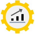 a yellow gearwheel with a graphenene graphing on it
