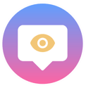a social media notification with an eye symbol