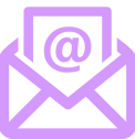 a purple email envelope with an email envelope