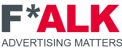 a logo for the falk adevertising matter