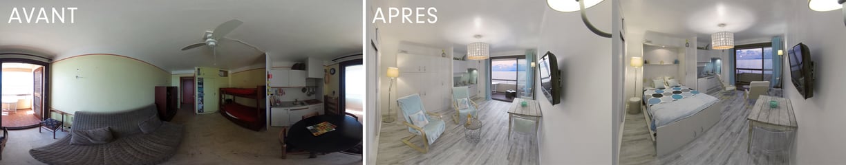 Rénovation et décoration d'un appartement pour location au Rayolet (Six-Fours). i3deco, votre architecte d'intérieur à Toulon