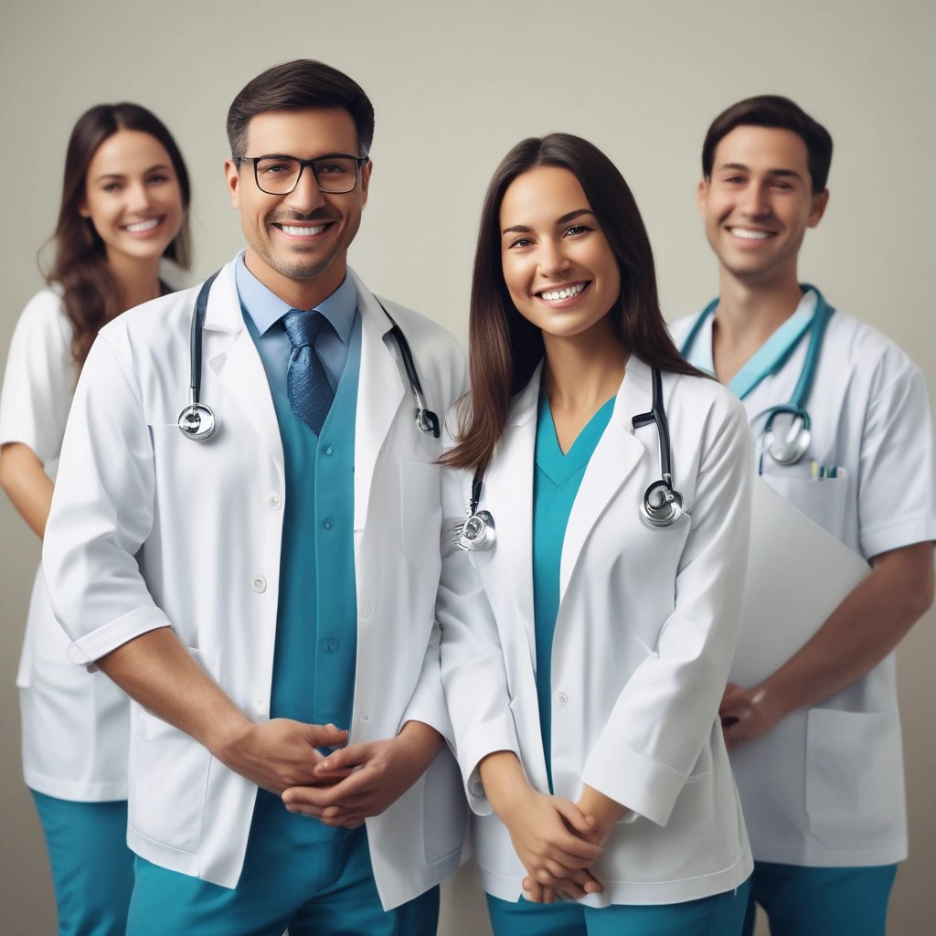 a group of doctors and nurses in scrubs