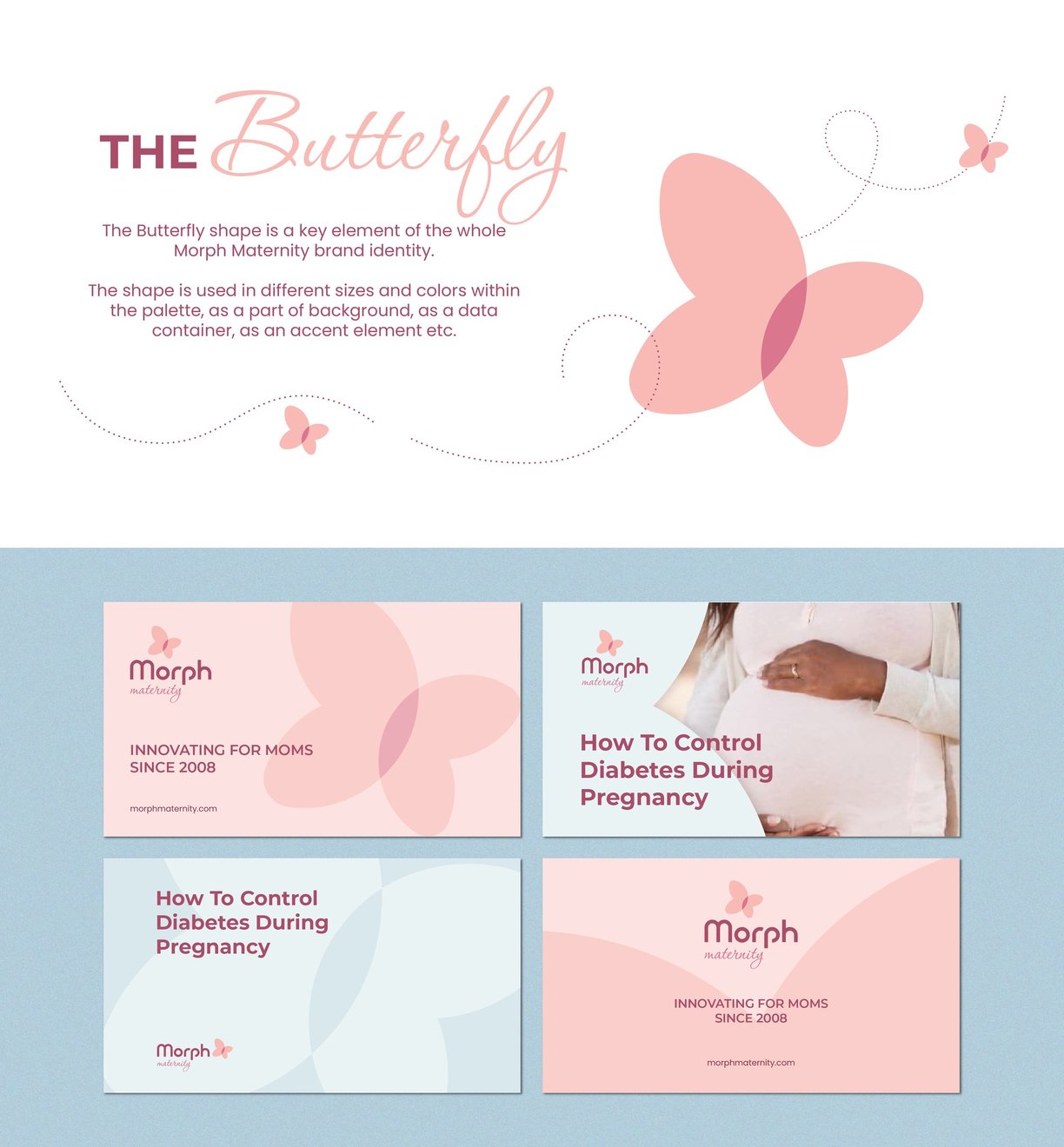 Pregnancy care brand identity logo, colors, icon