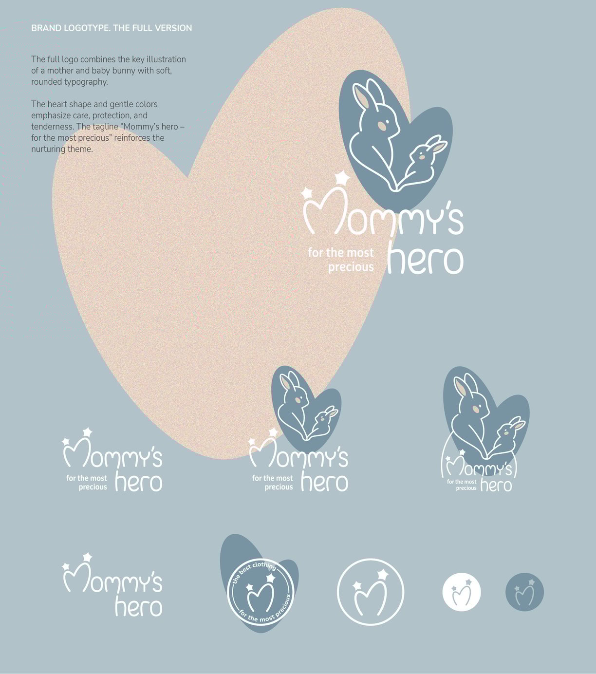 Cute and gentle Logo and Brand Identity for baby store Mommy's Hero, logo versions