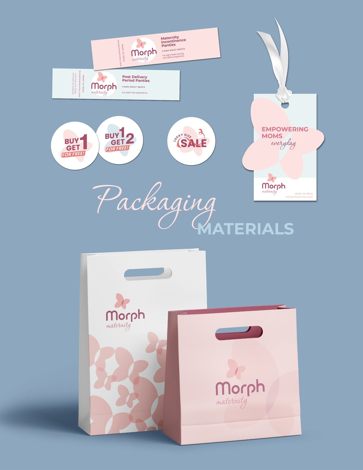 Pregnancy care brand identity, logo, packaging design