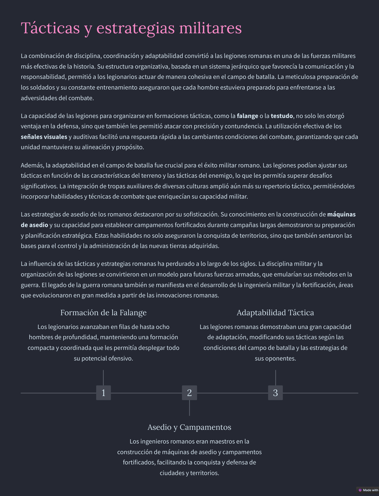 TACTICAS Y ESTRATEGIAS MILITARES DE LAS LEGIONES
