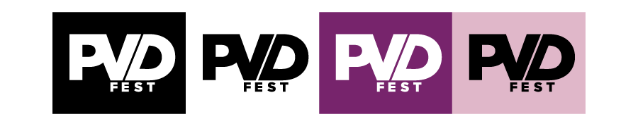 PVDFest Logo on various backgrounds