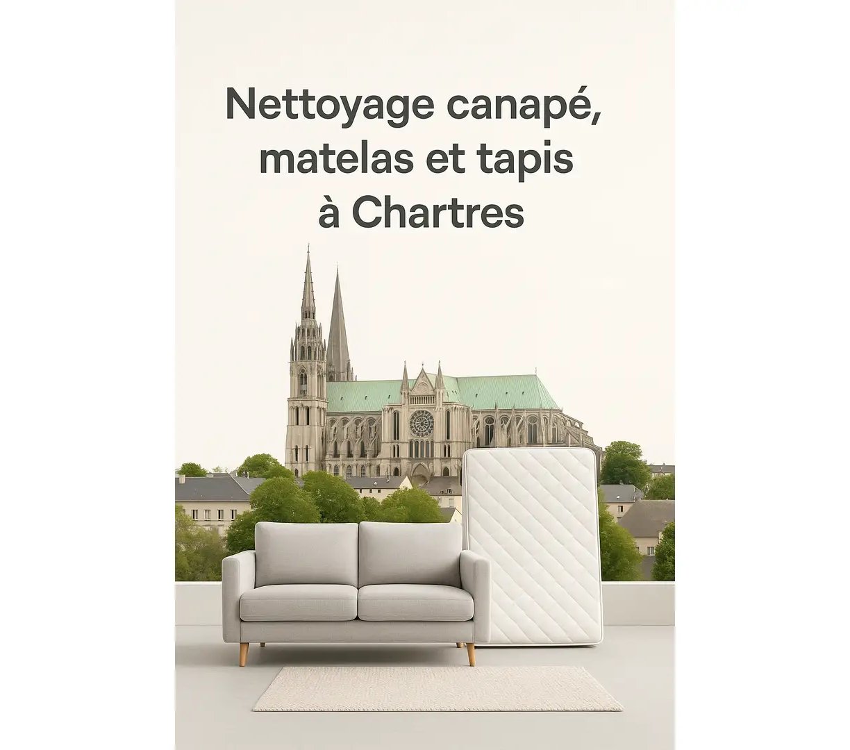 Cathédrale de Chartres : Nettoyage canapé, matelas et tapis