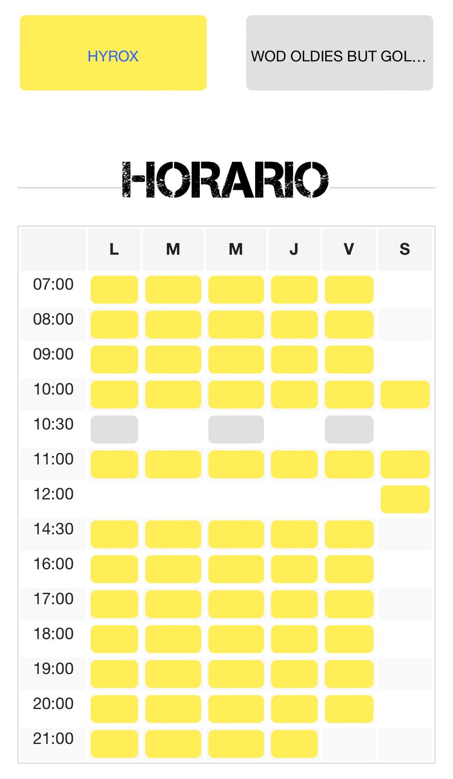 HORARIOS HYROX RIVAS AREA91 HPS