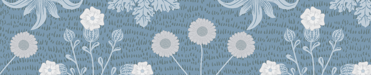 fleurs sur fond bleu transe hypnotique