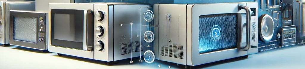 Diversos modelos de micro-ondas modernos