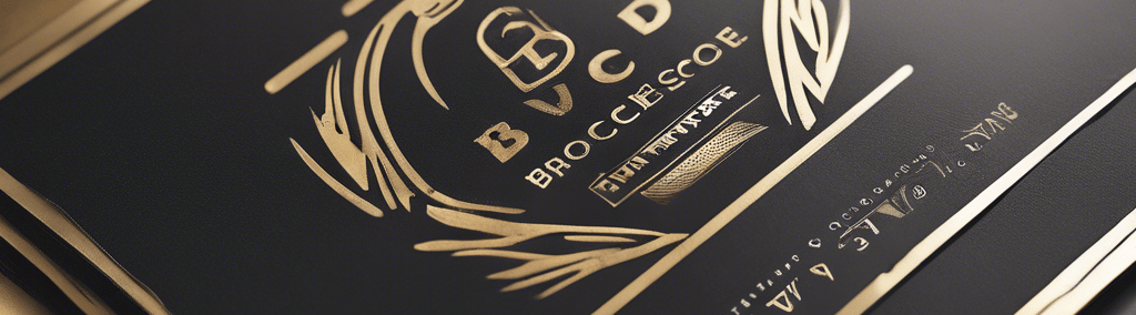 a black and gold business card with a gold foil foil foil