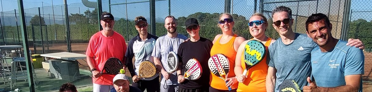 people in the padel court padel lessons