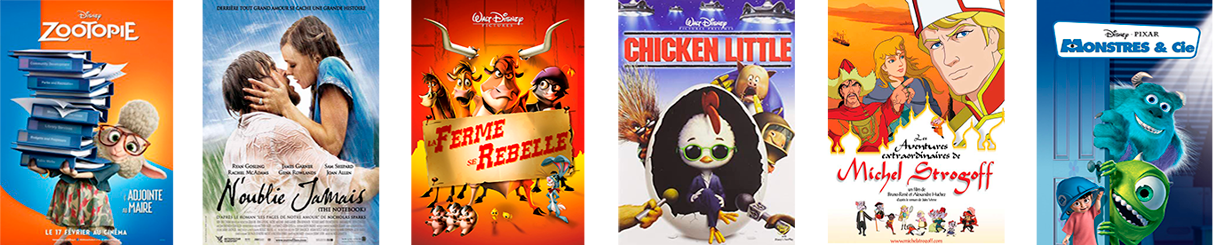 Affiches de tous les doublages d'animés par Claire Keim Disney PIxar