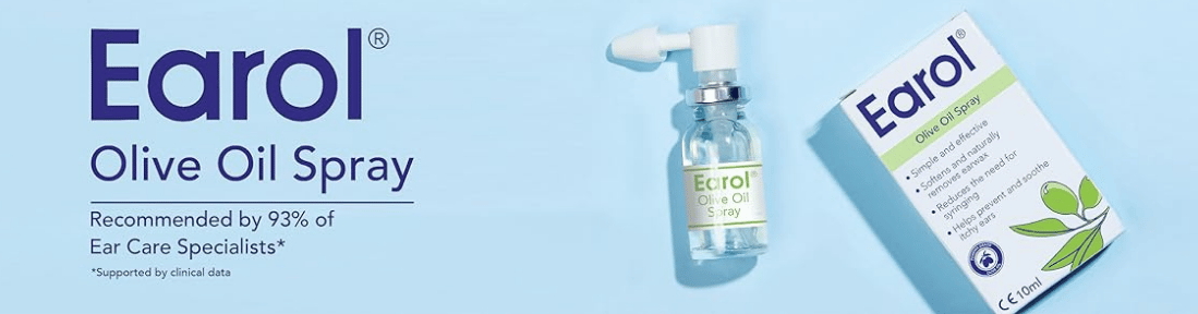 a bottle of Earol olive oil spray on a blue background