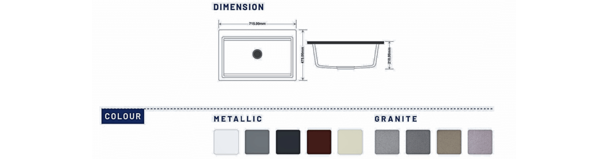 Quartz Kitchen Sink Single Big Bowl Dimensions and Available Colors