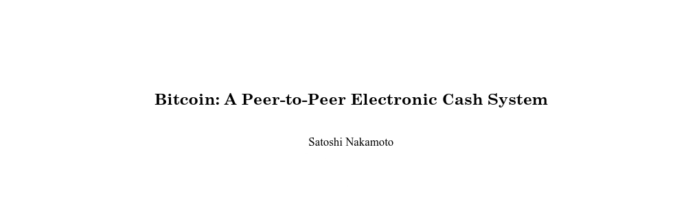 Bitcoin white paper
