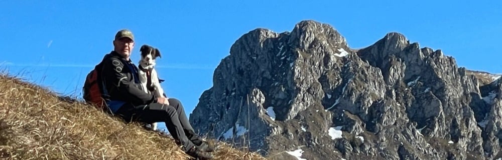 randonnée avec chien sous la pointe de Chavasse