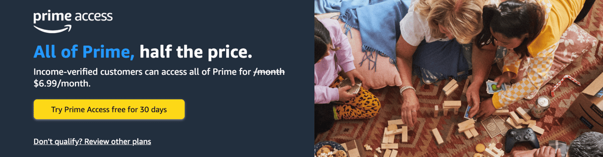 Special Amazon Prime Access for Verified Income