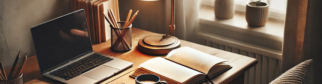 A stack of non-fiction books with inspiring titles on a desk.