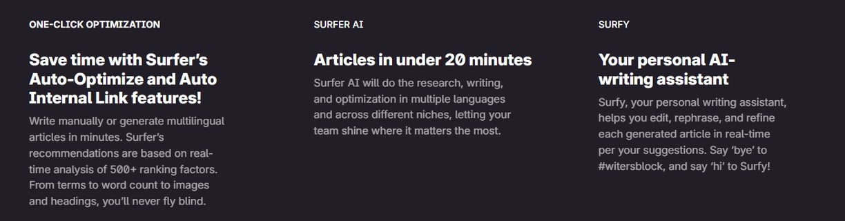 Surfer SEO's solutions for freelancers