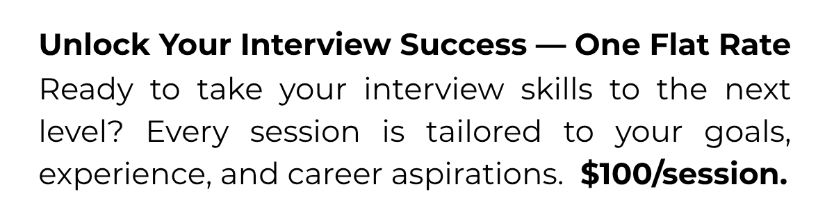 $100 per session for mock interview