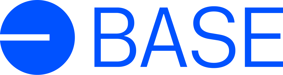 a blue and white logo for the base of a base
