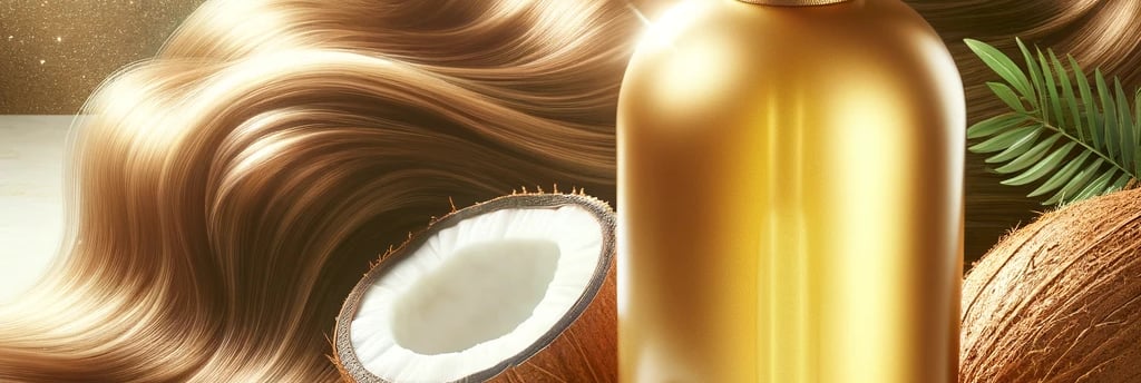 a bottle of coconut oil with a lot of hair