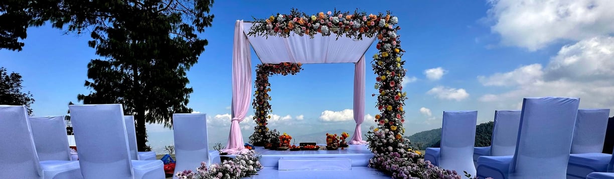Stage setup for wedding destination wedding in Pokhara