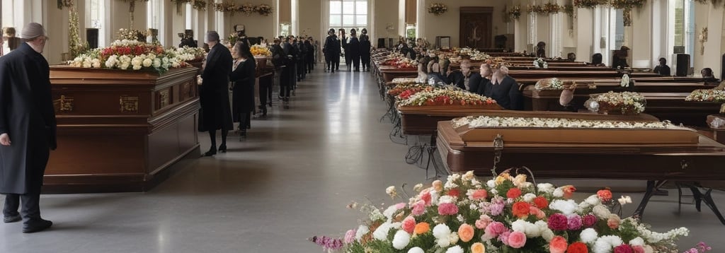 trauerfeier auf dem friedhof