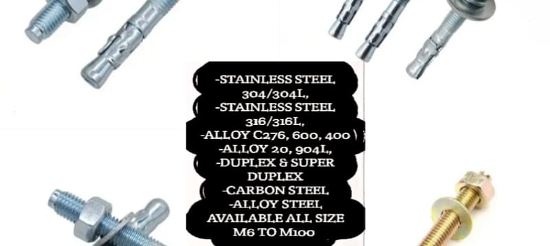 Stainless Steel Wedge Anchors Stainless Steel Sleeve Anchors Stainless Steel Expansion Bolts SS 304 