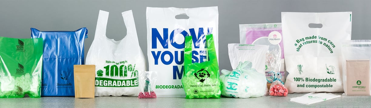 a variety of plastic bags with a variety of different colors
