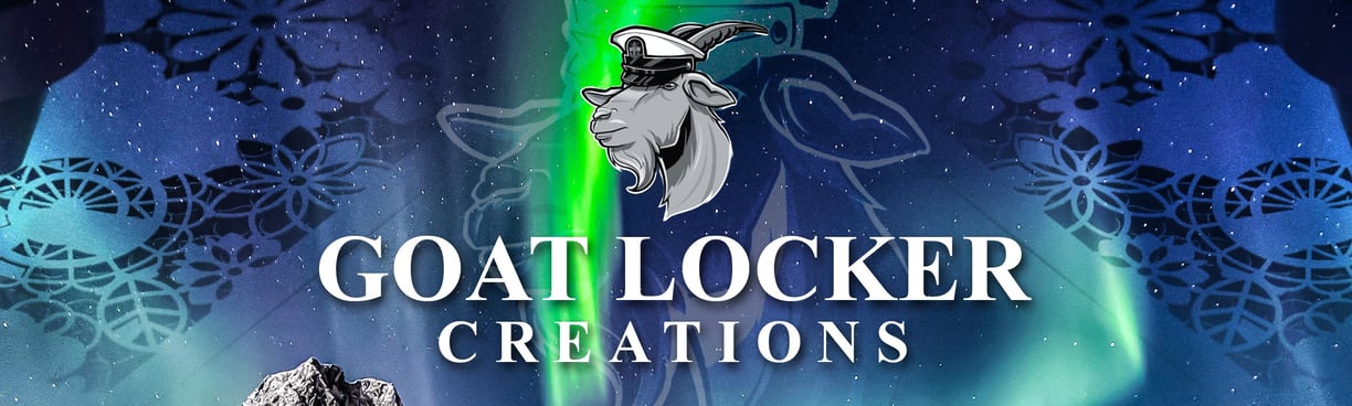 a goat with a green light shining in the background
