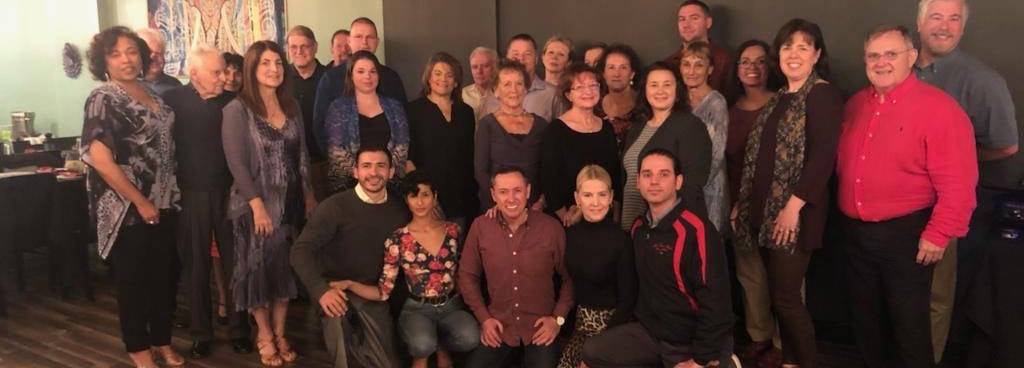 Mekhael Srour and Martha Slater with their students social dancing gathering